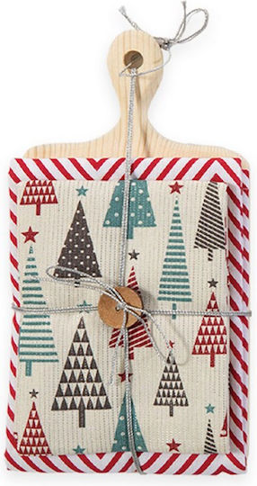 Christmas Forest Σετ ξύλο κοπής με 2 πετσέτες κουζίνας 70x40εκ. 3τμχ
