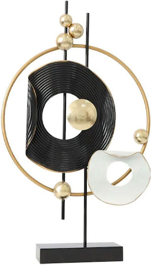 Metallisches Tischdekoration Gold Schwarz Kreise 33,7x56,5x8,9cm 4 Stück