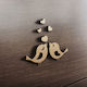 Mdf Wooden Design Loving Birds 35cm X 31cm