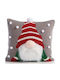 Nef-Nef Homeware Christmas Decorative Square Pillowcase Pom Poms Gray 40x40cm