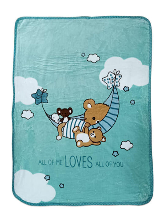 Baby Blanket Cot My Friends Velvet Green 100x130cm