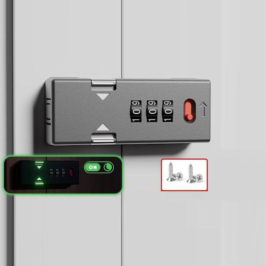 Screw-On Door Fastener Integrated Lock Combination Fastener Flat Fluorescent Grey