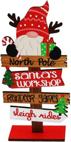 Dorosimo Decorative Wooden Santa Claus 11x4x22.5cm Gift Stamp 16758
