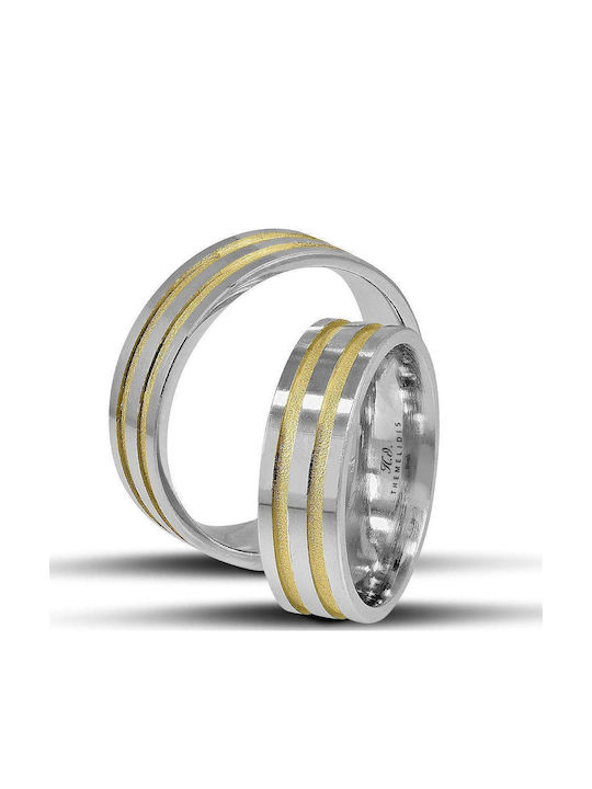 Themelidis Jewels Σετ Βέρες Δίχρωμες 14Κ με Ματ...