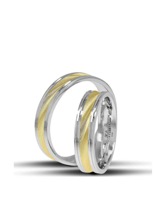Themelidis Jewels Ehering-Set aus Weißgold 18K