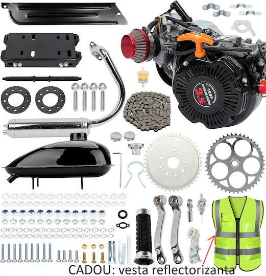 Kit Motor Bicicletă 4 Timpi 80cc 3.5hp Reductor Lanț