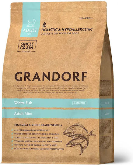 Grandorf 1kg Dry Food for Adult Small Breed Dogs with Fish and Chicken