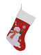 Christmas Decorative Polyester Socks with Snowmen L50xW28cm (Μiscellaneous Designs)