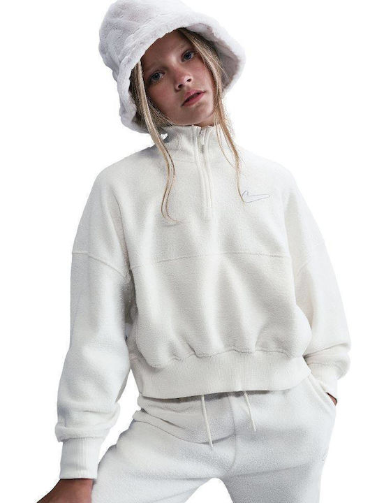 Fleece Kids Sweatshirt with Pockets Pearl