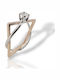 Mentzos Ring with Diamond made of White gold 18K