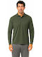 Polo Langarmbluse Khaki