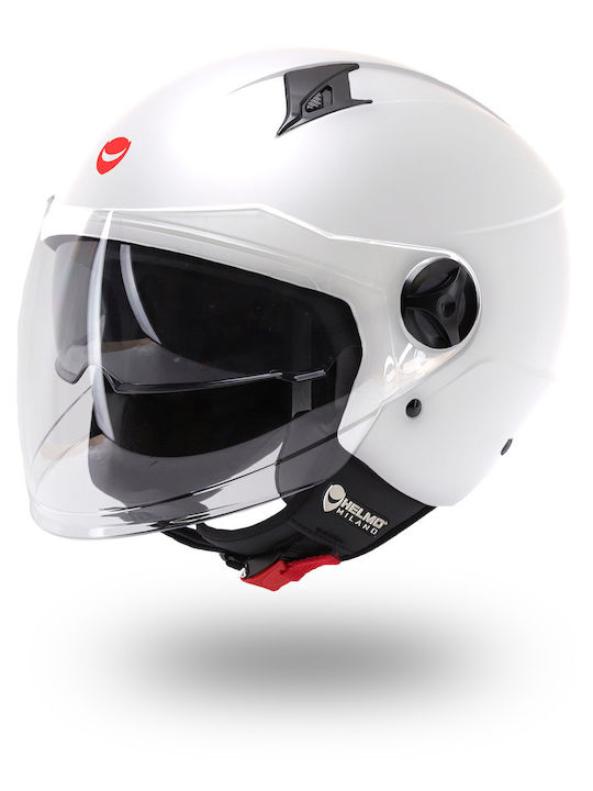 Helmo Milano Sirio Jet cu Sun Visor ECE 22.06 alb lucios Helmo Milano Sirio Jet cu Sun Visor ECE 22.06 alb lucios