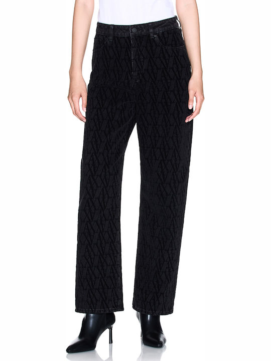 Hoch tailliert Damenjeans in Entspannter Passform Black