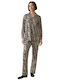Minerva Winter Damen Pyjama-Set Beige-black Hearts Hearts