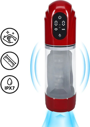 Automatische Wasserdichte Penisvergrößerungspumpe & Masturbator 10  Funktionen Shots Pumped Technothrust Automatische Wasserdichte Masturbator  Pumpe Metallic Rote 28,5 cm