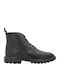 Leather Black Men's Boots Waterproof Anatomical with Zipper