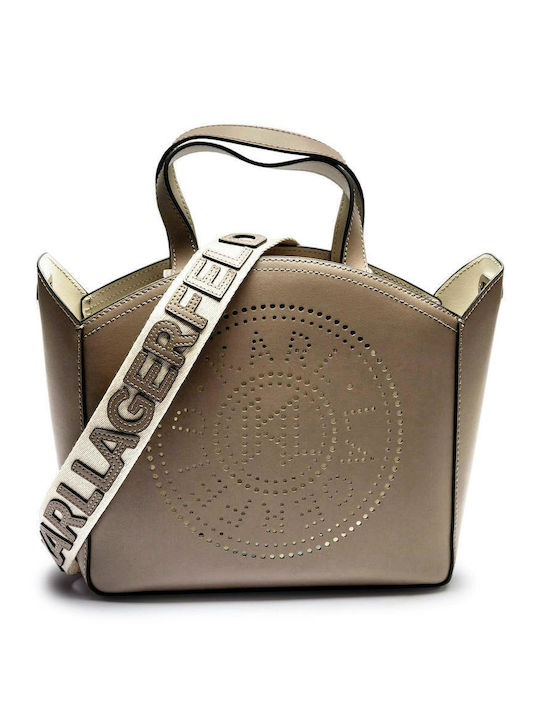 Circle Leather Women's Bag Tote Handbag Gray