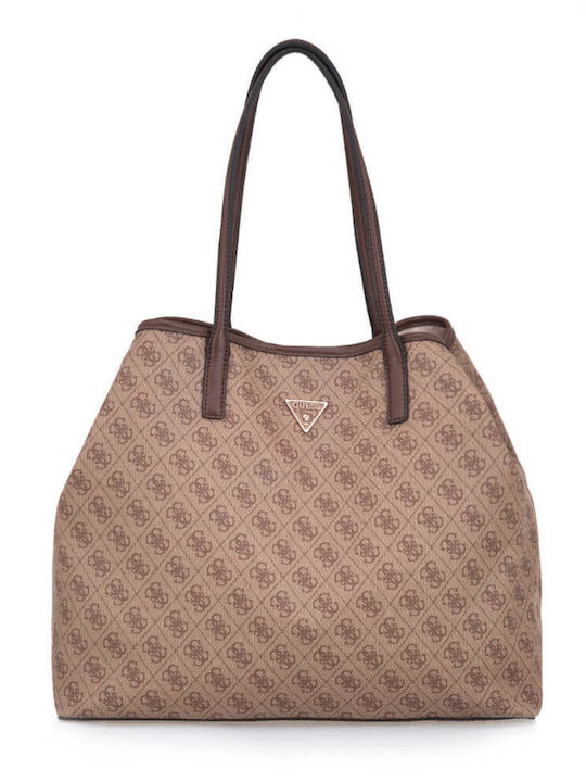 Guess Γυναικεία Τσάντα Ώμου Latte logo/Brown