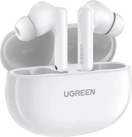 Ugreen WS205 HiTune Hybrid In-ear Bluetooth Handsfree Ακουστικά με Αντοχή στον Ιδρώτα και Θήκη Φόρτισης Λευκά