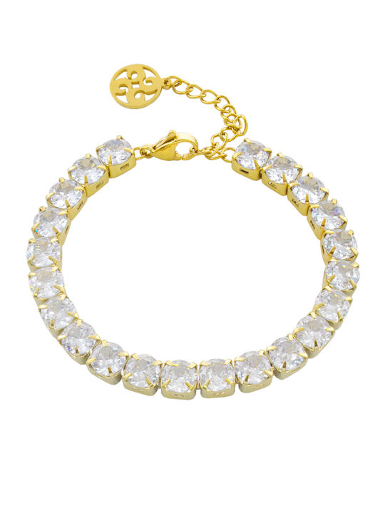 Oxette Women's Bracelet made of Steel Gold Plated with Zircon