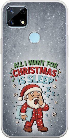 All I Want Christmas Is Sleep Realme 7i Flexible TPU Transparent Silicone Mobile Phone Case
