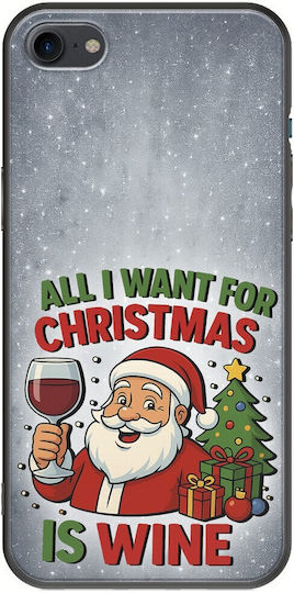 All I Want Christmas Is Wine iPhone SE 2020 Negru TPU Silicon