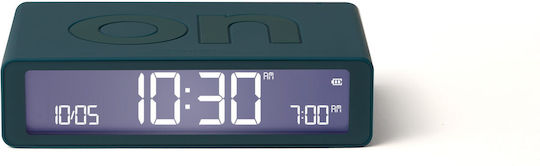 Lexon Flip Tabletop Digital LCD Clock Plastic with Alarm Clock Blue