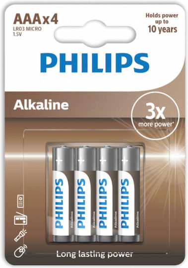 Philips Αλκαλικές Μπαταρίες AAA 1.5V 4τμχ
