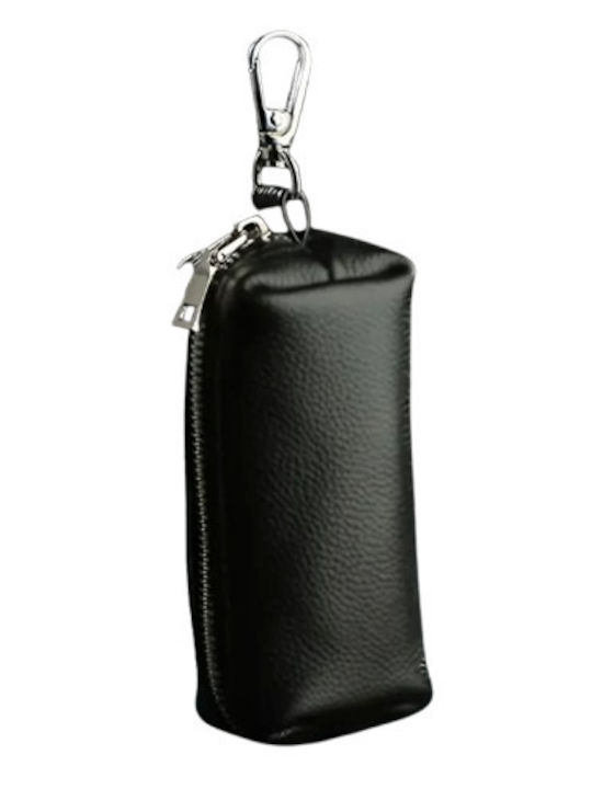 Gp & Max 355 Leather Zipper Key Holder Wallet Black