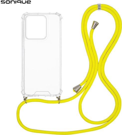 Θήκη Σιλικόνης Κορδόνι Sonique Armor Clear Motorola Edge 50 Neo 5g Κίτρινο