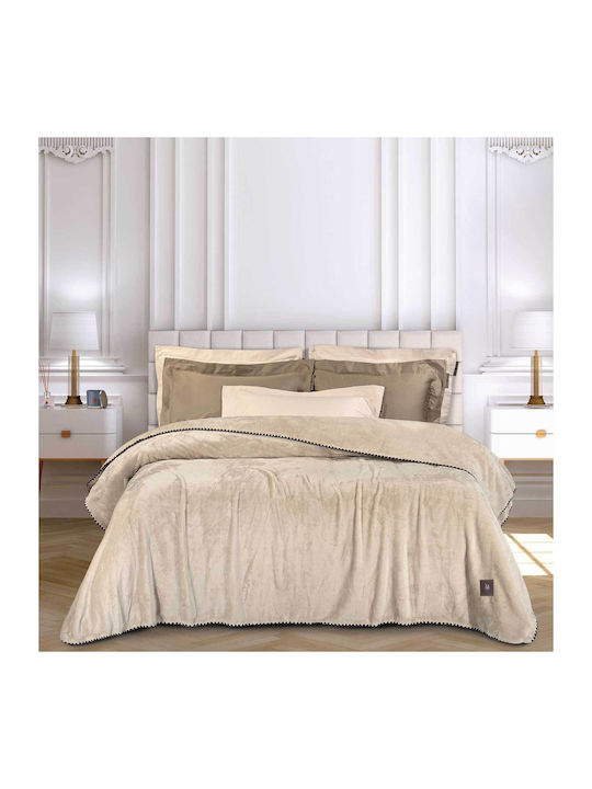 Das Home 4438 Одеяло Полар Единично 170x240см Бежово