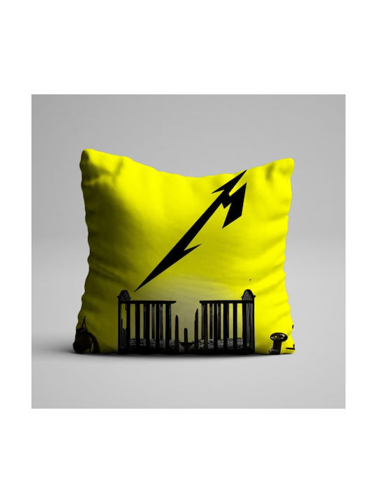 Decorative Pillow Case Metallic 50x50 Album Cover 72 Seasons Yellow and Black