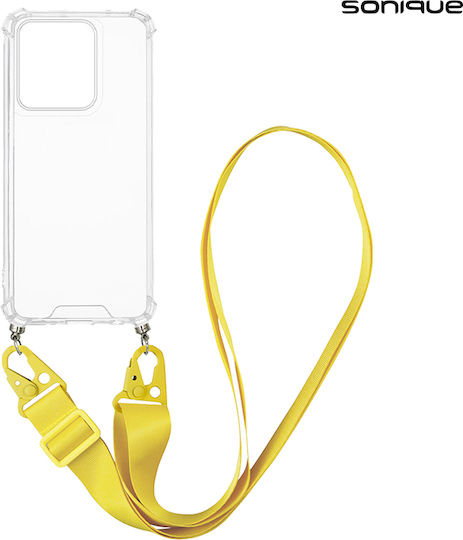 Калъф Силиконов Strap Sonique Armor Clear Motorla Edge 50 Neo 5g Жълт