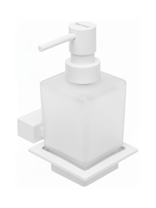 Bronze Art Επιτοίχιο Dispenser Γυάλινο Λευκό