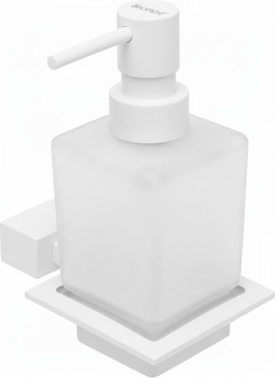 Bronze Art Επιτοίχιο Dispenser Γυάλινο Λευκό