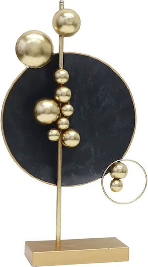 Metallic Decorative Gold and Black Circles 31.8x56.5x8.3cm 4 Pieces