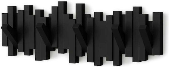 Umbra Wall Hanger Sticks Plastic 5 Hooks Black 49x3x18cm
