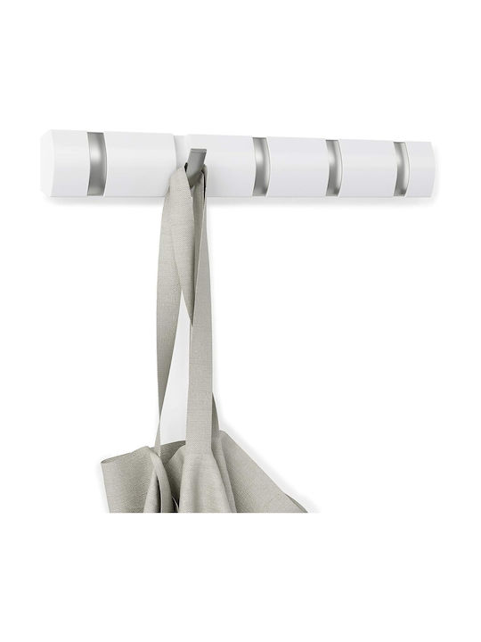Umbra Wall Hanger Flip Wooden 5 Hooks White 51x...