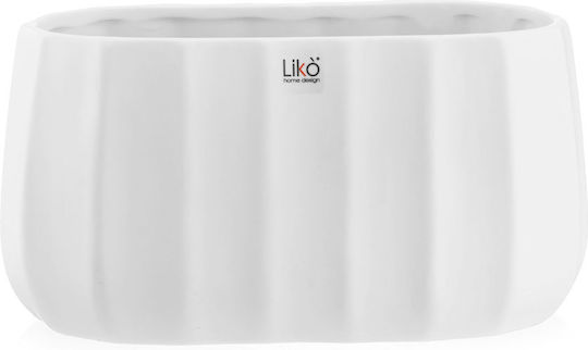 Fankon Flowers Planter Ceramic White 27x14.5x14cm.