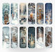 Set 12 Semne de Carte de Iarnă Crăciun Obro Winter Whispers Ilustrații Vintage Card Foto Premium Lucios