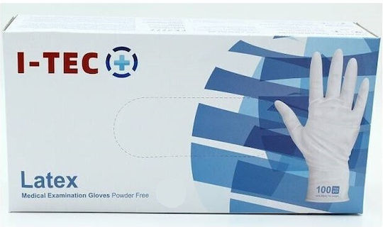 i-tec Εξεταστικά Γάντια Λάτεξ Χωρίς Πούδρα 100τμχ