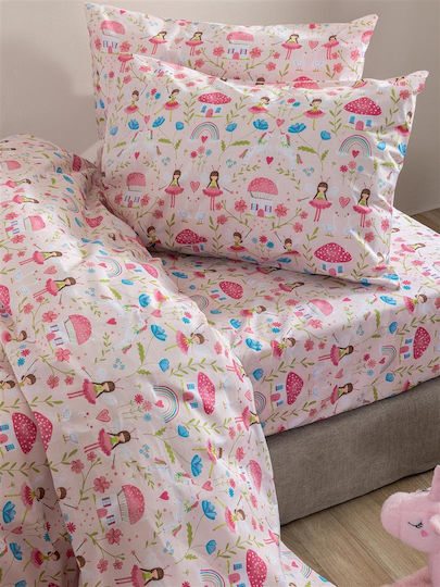 Palamaiki Seturi de cearșafuri Single Bumbac MK772 Roz 170x260cm 3buc
