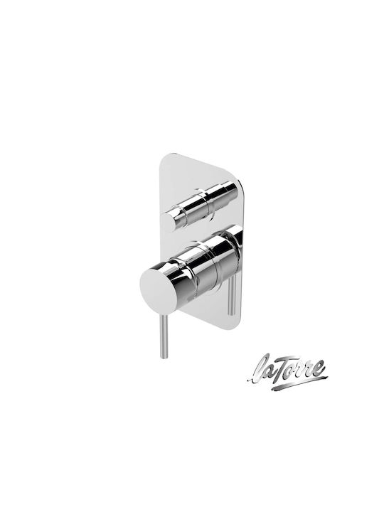 La Torre Built-in Faucet Mixer for Shower 2 Exits Silver
