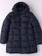Padded Kids Casual Long Navy Blue Jacket