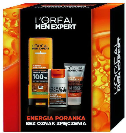 L'Oreal Paris Men Expert Hydra Energetic Skin Care Set for Body Cleaning, Moisturizing & Facial Cleaning