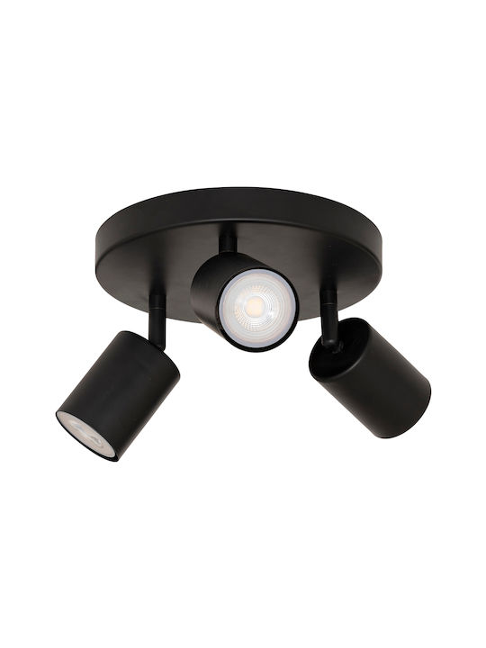Dreifach Spot mit Fassung GU10 in Schwarz Farbe