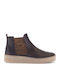 Leder Damen Stiefeletten Schwarz