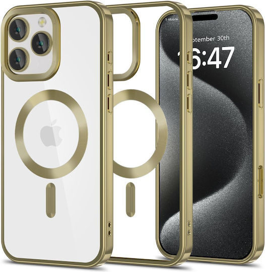 Tech-Protect iPhone 16 Pro Magflex Калъф Силиконов TPU Magsafe Прозрачен Satin Gold