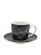 Ankor Set Tassen Kaffee aus Porzellan Schwarz 110ml 6Stück