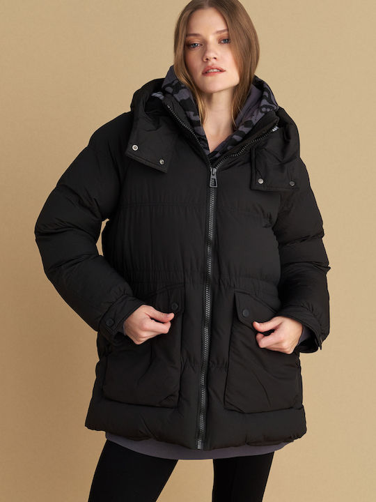 Kurze Damenjacke Für Winter Schwarz